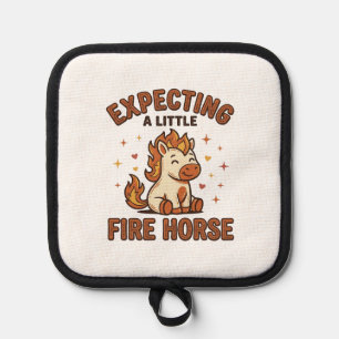 Porta Ollas Esperando un pequeño caballo de fuego camiseta vin
