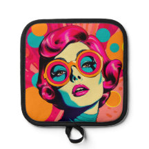 Estilo retro colorido, mujer colorida