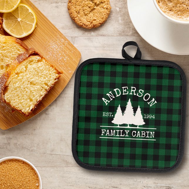 Porta Ollas Familia Cabina Nombre Green Plaid (A great addition to your kitchen.)