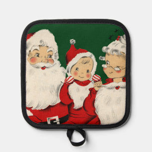 Porta Ollas Familia Retro Santa de Mitad de Siglo – Kitsch Cla