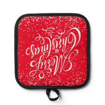 Feliz Navidad Callgraphy Red White