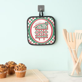 Porta Ollas Feliz Navidad Retro Marquee - Alegría al mundo