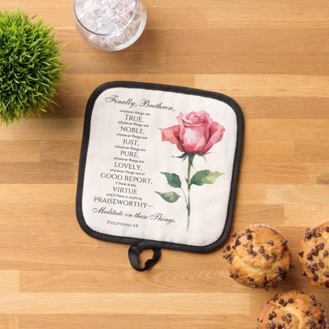 Porta Ollas Filipinas 4:8 Lo que sea que sean flores nobles (De arriba hacia abajo)