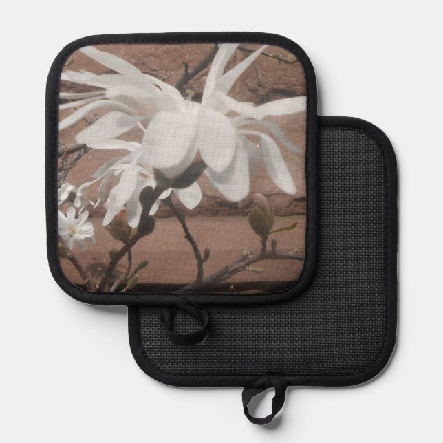 Porta Ollas Flor blanca (Anverso/Reverso)