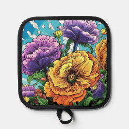 Porta Ollas Flor brillante y audaz