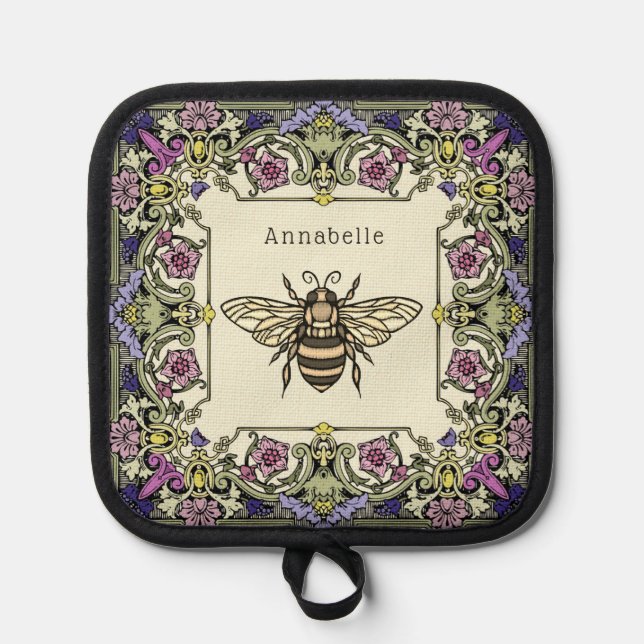 Porta Ollas Floral victoriana Bee Personalize (Anverso)