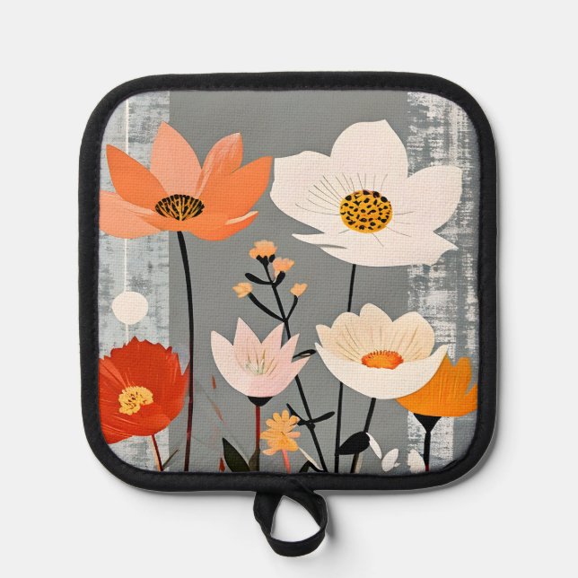 Porta Ollas Flores de medios mixtos MCM (Anverso)