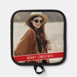 Porta Ollas Foto personalizado con monograma simple