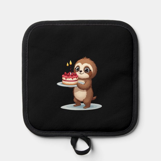 Porta Ollas Funny Birthday Cake with Sloth Costume for Boys an (Anverso)