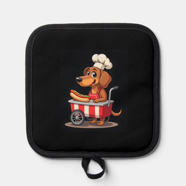 Porta Ollas Funny Dachshund Dog Hotdog Sandwich Weenie Sausage (Anverso)
