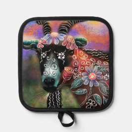 Porta Ollas Granja de cabra floral caprina animal