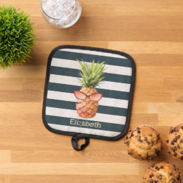 Porta Ollas Guay Tropical Pineapple Naval Bandas Azules