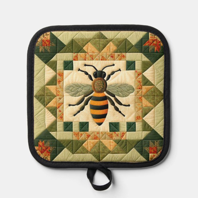 Porta Ollas Honeybee Faux Quilt (Anverso)