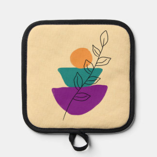 Porta Ollas Ilustración boho de hojas