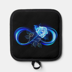 Porta Ollas Infinito brillante con rosa azul