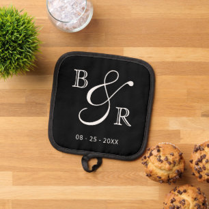 Porta Ollas Iniciales de caligrafía de Moda de personalizados