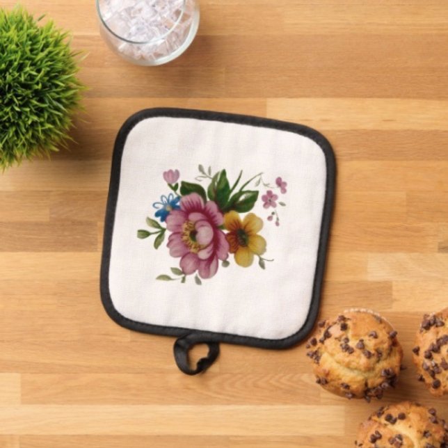 Porta Ollas Jarrón floral de taza de té  (Pot Holder Full rubber protection cover no slip silicon hanging loop. )