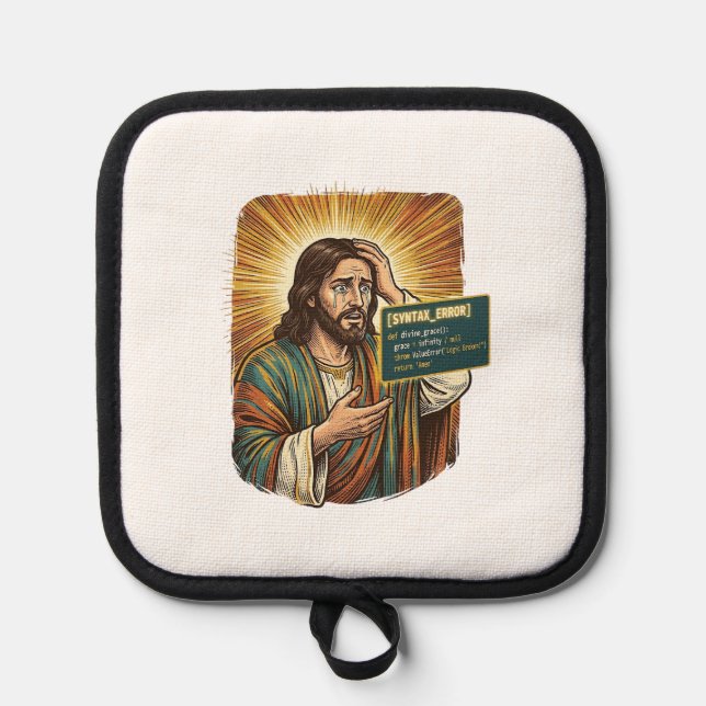 Porta Ollas Jesús llorando Error de sintaxis Programador de co (Anverso)