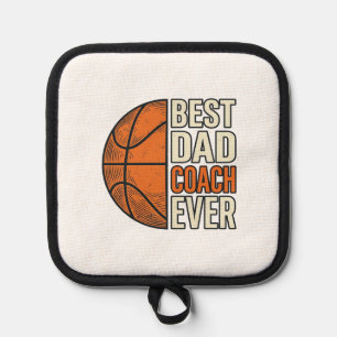 Porta Ollas Mejor Entrenador Papá de Baloncesto Diseño Vectori