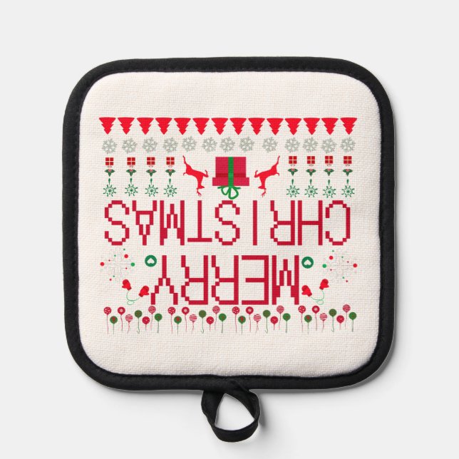 Porta Ollas "Merry Christmas Y'all" Ugly Sweater (Anverso)