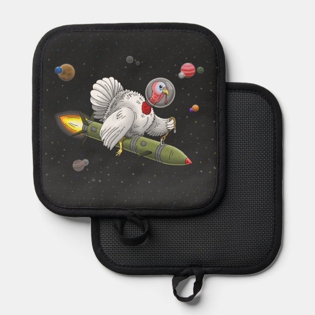 Porta Ollas Misil de Acción de Gracias Turquía (Anverso/Reverso)