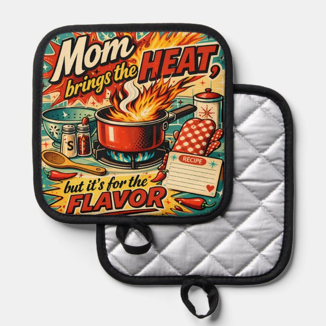 Porta Ollas Mom brings the heat (Anverso/Reverso)