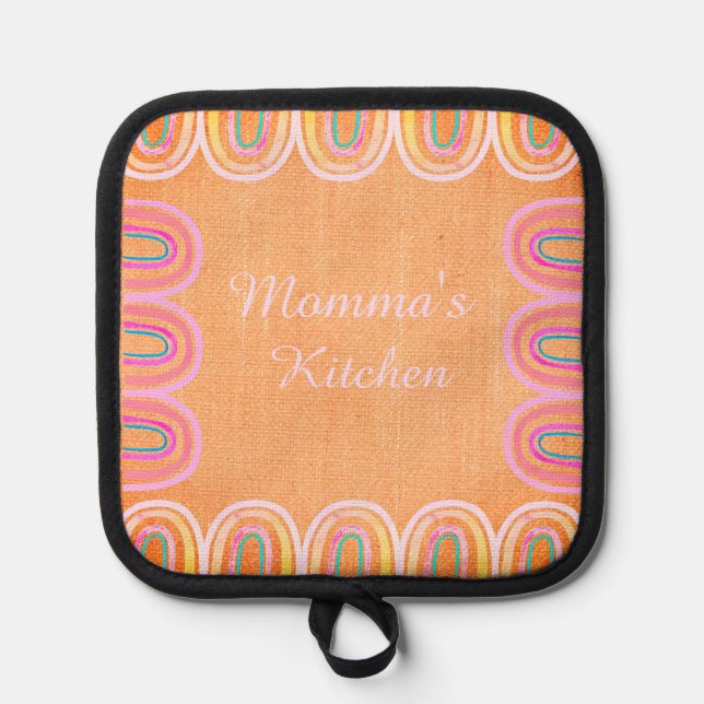 Porta Ollas Momma's Kitchen Folk Rainbow Pattern (Anverso)