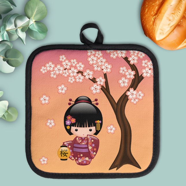 Porta Ollas Muñeca Sakura Kokeshi - Chica de Geisha en la Enví (Subido por el creador)