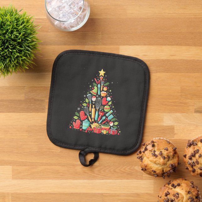 Porta Ollas Navidad Tree Baking Chef Cook Xmas (De arriba hacia abajo)