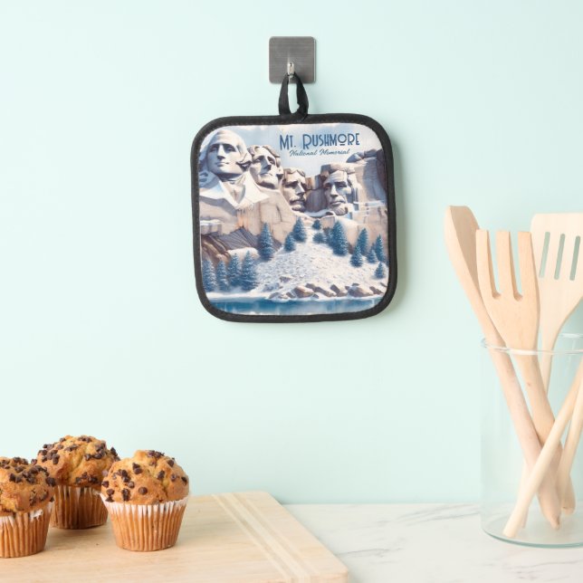 Porta Ollas Navidades de la nieve de Mount Rushmore (Insitu (colgante))