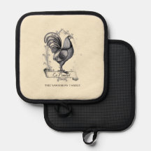 Nombre de familia de gallina vintage rústica granj