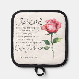 Porta Ollas Números 6:24-26 El Señor te bendiga la flor Rosa