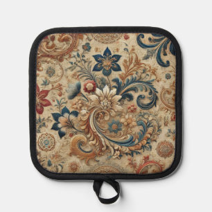 Porta Ollas Ornate Vintage Floral Brocade Pattern 2