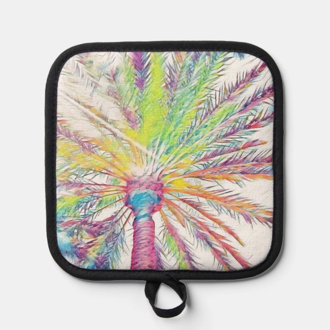 Porta Ollas Palm Tree Tropical Exótico Guay Pop Art Design (Anverso)