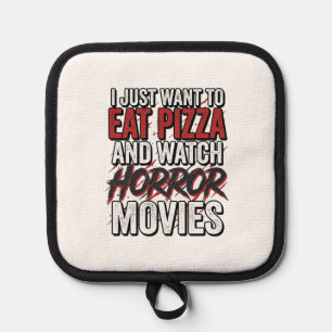 Porta Ollas Películas de terror de pizza tipografía vintage de