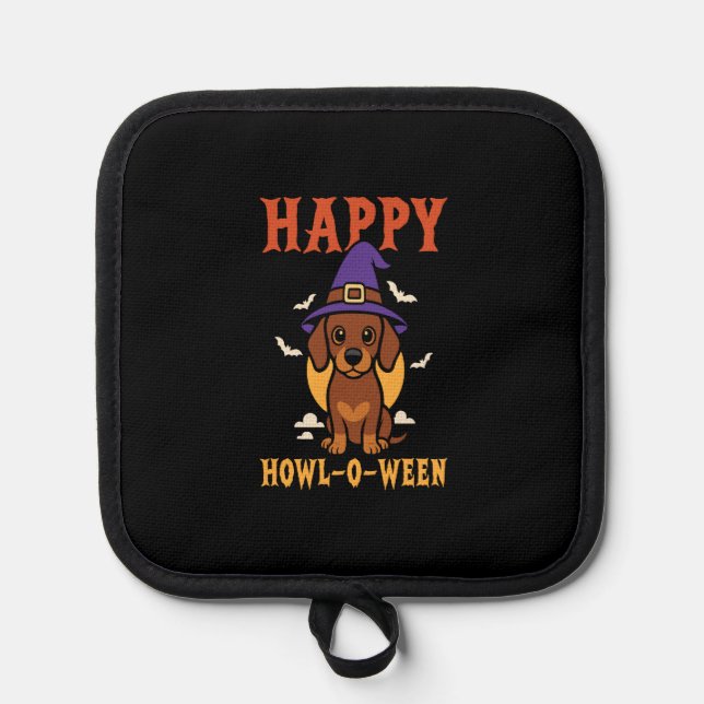 Porta Ollas Perro Dachshund de Halloween (Anverso)
