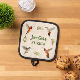 Porta Ollas Personalizado Rufous Hummingbirds