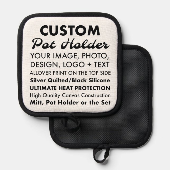 Porta Ollas Personalizado Titular Personalizado De La Pota, Si (Anverso/Reverso)