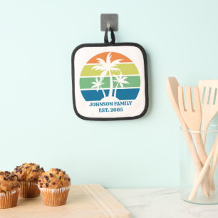 Porta Ollas Personalizado Tropical Island House Palm Trees