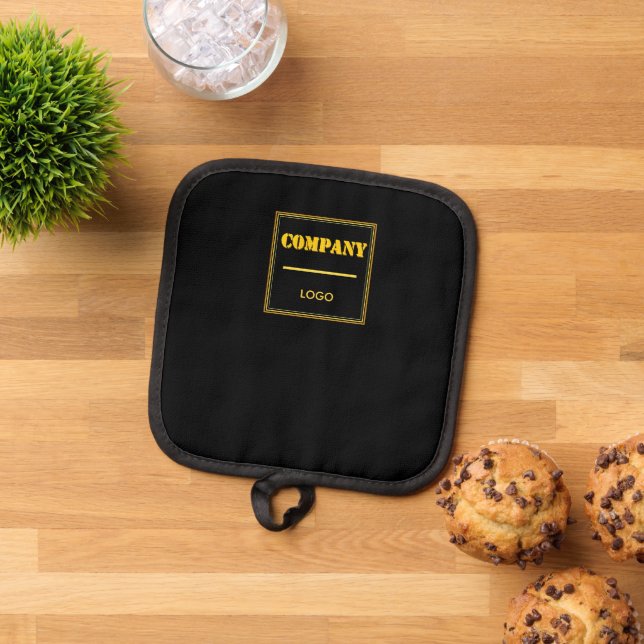 Porta Ollas Personalized Company Black Modern Custom Business (De arriba hacia abajo)