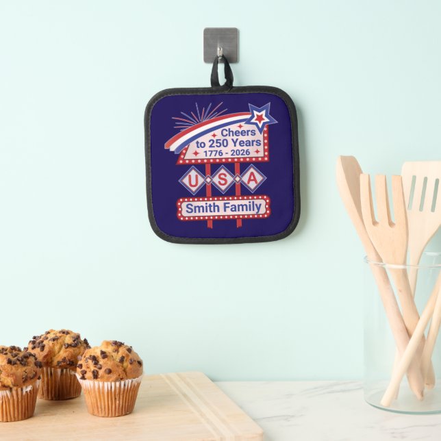 Porta Ollas Personalized USA 250–Patriotic Retro Marquee (Insitu (colgante))