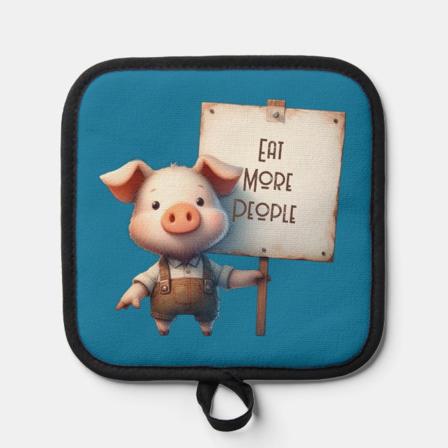 Porta Ollas Pig - Eat More People Oven Mitt (Anverso)