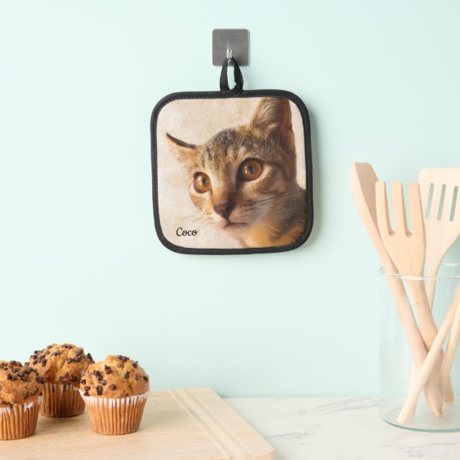 Porta Ollas Plantilla de foto de gato de personalizado (Insitu (colgante))
