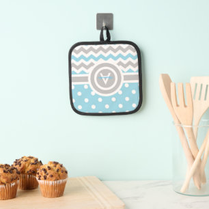 Porta Ollas Polka azul Dot Chevron