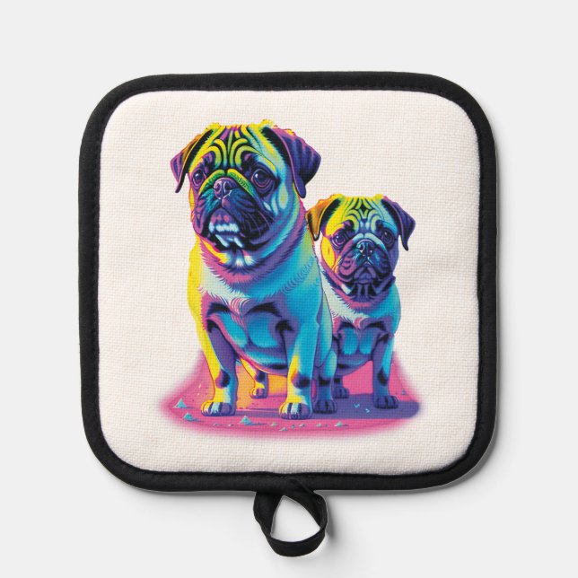 Porta Ollas Pop Pugs in Pink  (Anverso)
