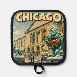 Porta Ollas póster del Instituto de Arte de Chicago en inviern