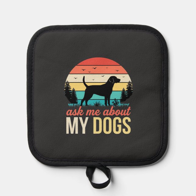 Porta Ollas Pregúntame sobre mis perros Retro Sunset_1 (Anverso)