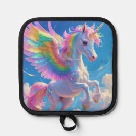 Porta Ollas Rainbow Winged Prancing Unicorn