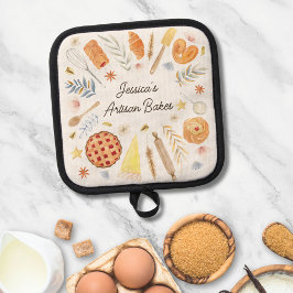Porta Ollas Repostería de Pastelería de Acuarela Personalizada