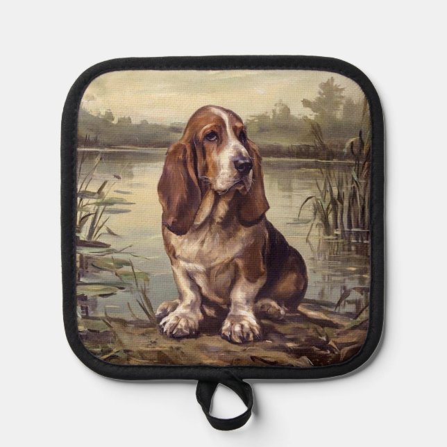 Porta Ollas Sabueso de Basset (Anverso)